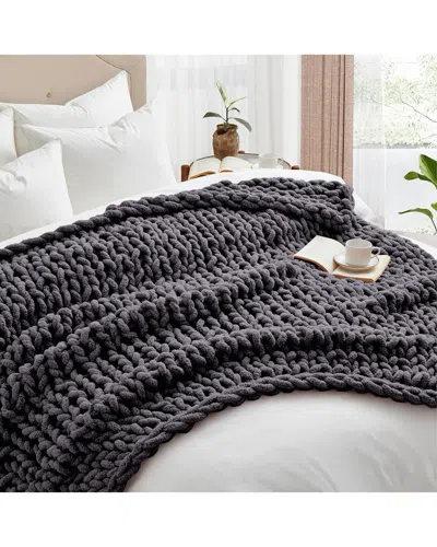 Unikome Chunky Knit Chenille Throw Blanket In Multi
