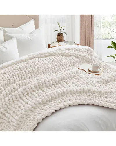 Unikome Chunky Knit Chenille Throw Blanket In Multi