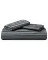 Unikome Clipped Jacquard Geometric Duvet Cover Set In Gray