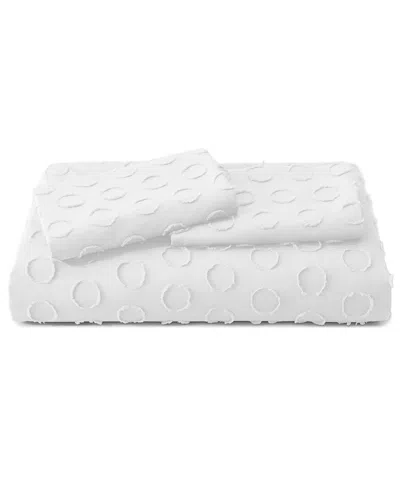 Unikome Clipped Jacquard Geometric Duvet Cover Set In White