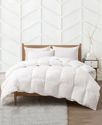 Unikome Medium Weight 360 Thread Count Extra Soft Down Feather Fiber Comforter With Duvet Tabs In White
