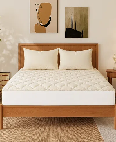 Unikome Clover Mattress Pad Cover, King In White