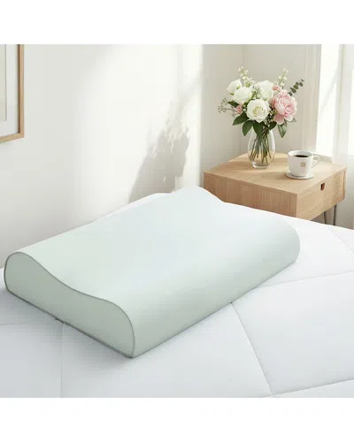 Unikome Cooling Ergonomic Contour Memory Foam Pillow In Green