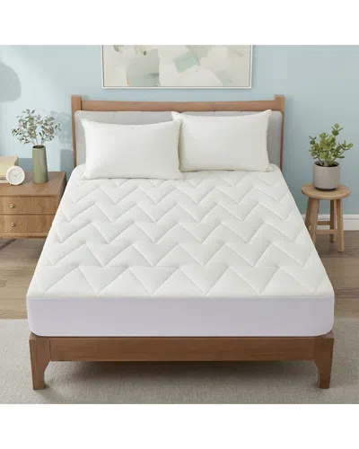 Unikome Cooling Waterproof Quilted Mattress Pad With Elastic Deep Pocket In White