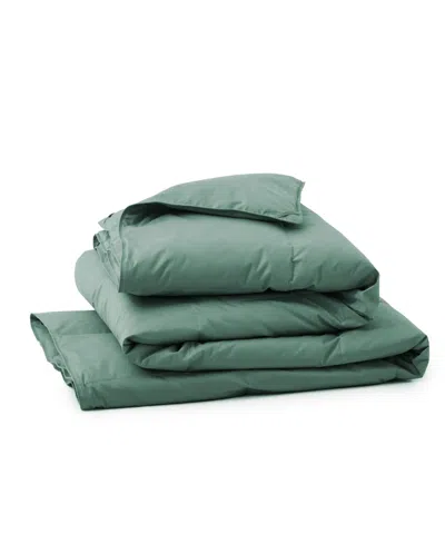 Unikome Cotton Goose Down Feather Fiber Comforter, California King In Green