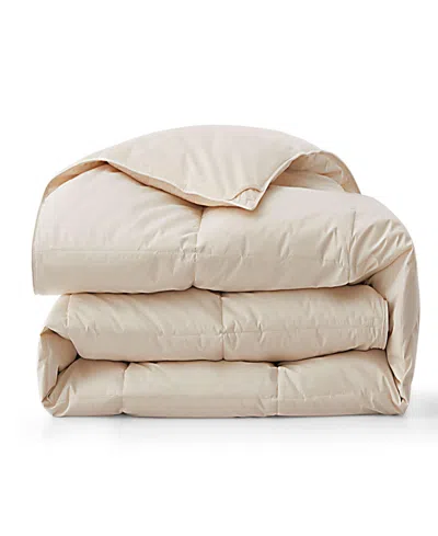 Unikome All Season White Goose Fiber Comforter Organic Cotton Fabric In Off-white