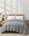 Unikome Cotton Goose Down Feather Fiber Comforter, Full/queen In Gray