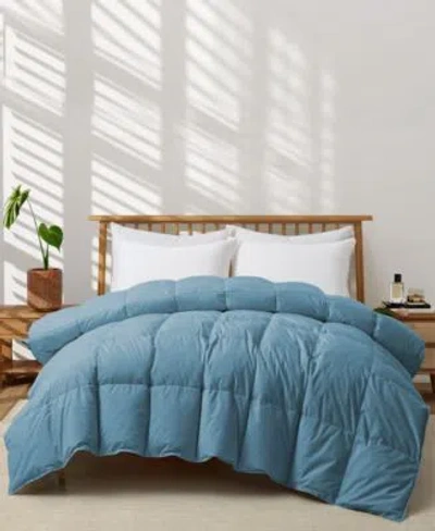 Unikome Cotton Goose Down Feather Fiber Comforter In Blue