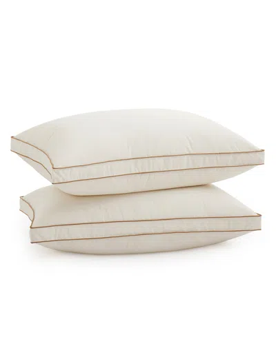 Unikome Down-around Design Cotton Gusseted 2-pack Pillows, King In Neutral