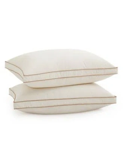 Unikome Down Around Design Cotton Gusseted 2 Pack Pillows In White