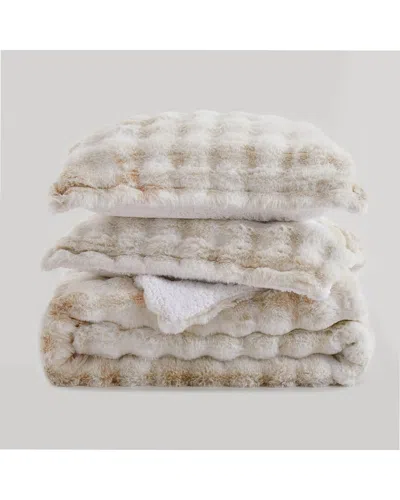 Unikome Dual-side Plush Comforter Set In Neutral