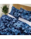 Unikome Dual-side Plush Comforter Set In Blue