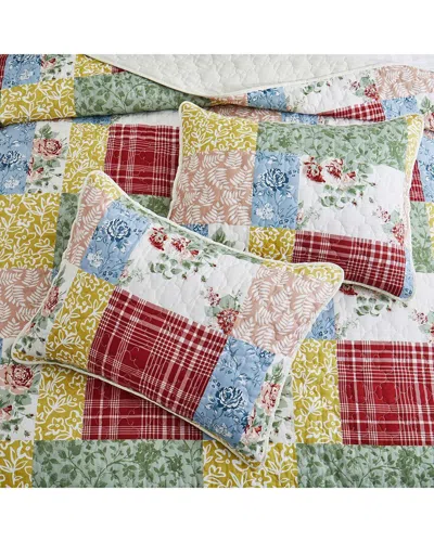 UNIKOME UNIKOME FLORAL & GEOMETRIC PRINTED COVERLET SET
