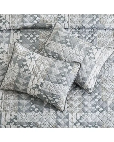 UNIKOME UNIKOME FLORAL & GEOMETRIC PRINTED COVERLET SET