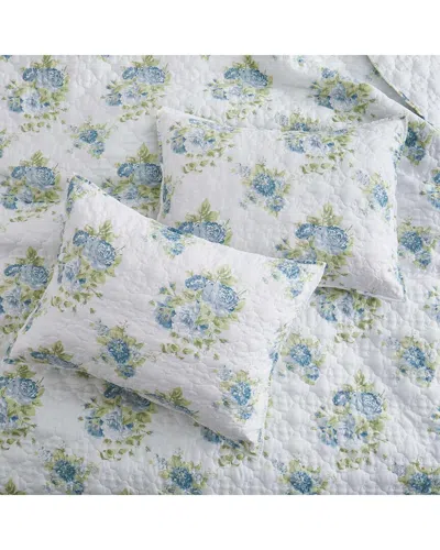 UNIKOME UNIKOME FLORAL & GEOMETRIC PRINTED COVERLET SET