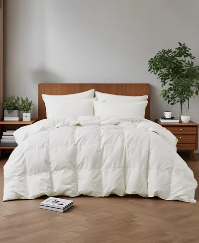 Unikome Goose Down Feather Fiber Comforter, California King In White