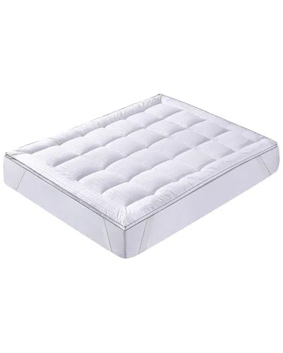 Unikome Grid Jacquard Down Alternative Mattress Topper In White