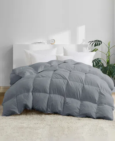 Unikome Heavyweight Goose Down Feather Comforter, California King In Gray