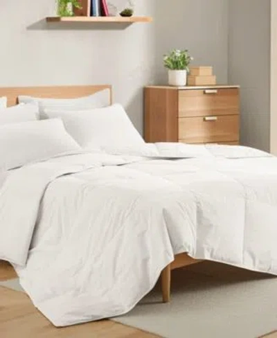 Unikome Light Warmth Goose Down Feather Fiber Comforter In White