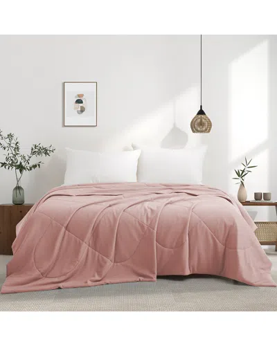 Unikome Lightweight Breathable Cooling Waffle Reversible Bed Blanket In Pink