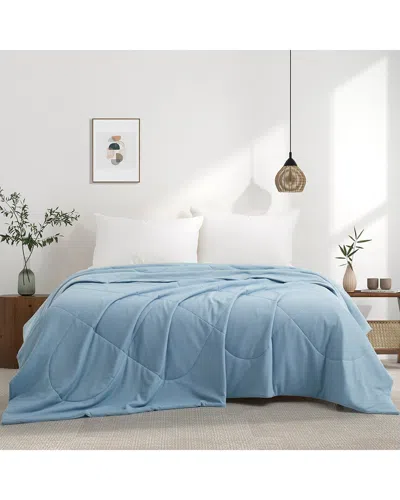 Unikome Lightweight Breathable Cooling Waffle Reversible Bed Blanket In Blue