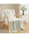 Unikome Lightweight Breathable Waffle Weave Knit Throw Blanket In White