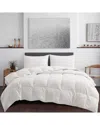 Unikome Lightweight 360 Thread Count Extra Soft Goose Down Feather Fiber Comforter With Duvet Tabs In White