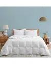 Unikome Lightweight Extra Soft White Goose Fiber Comforter With Duvet Tabs In White