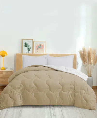Unikome Lightweight Reversible Down Alternative Comforter, Full/queen In Khaki