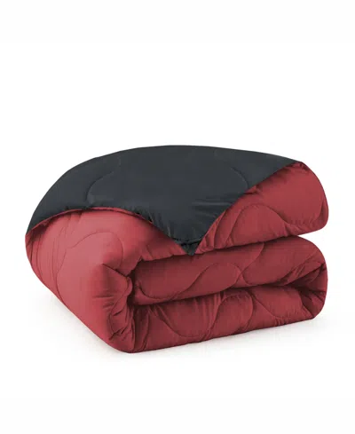 Unikome Lightweight Reversible Quilted Down Alternative Comforter, Full/queen In Red