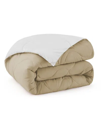 Unikome Lightweight Reversible Quilted Down Alternative Comforter, King In Brown