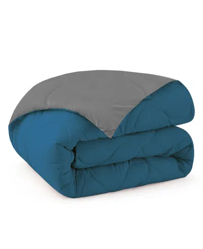 Unikome Lightweight Reversible Quilted Down Alternative Comforter, King In Blue