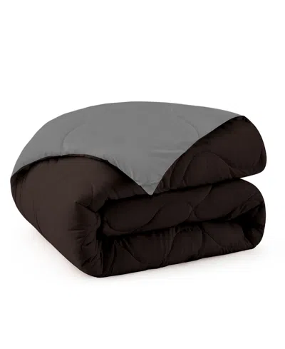 Unikome Lightweight Reversible Quilted Down Alternative Comforter, Twin In Brown