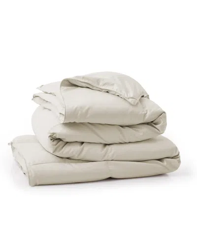 Unikome Lightweight White Goose Down Feather Fiber Comforter, Full/queen In Cream