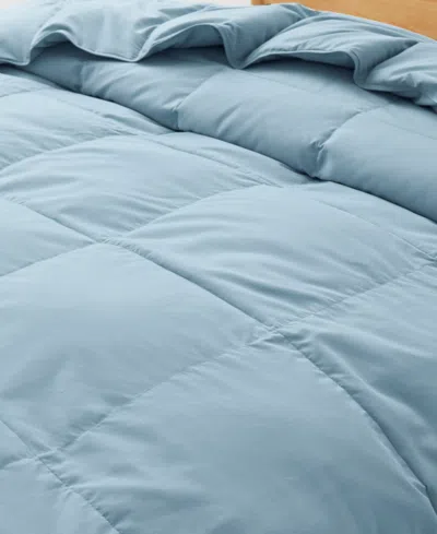 Unikome Lightweight White Goose Down Feather Fiber Comforter, King In Blue