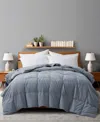Unikome Lightweight White Goose Down Feather Fiber Comforter, California King In Dark Gray