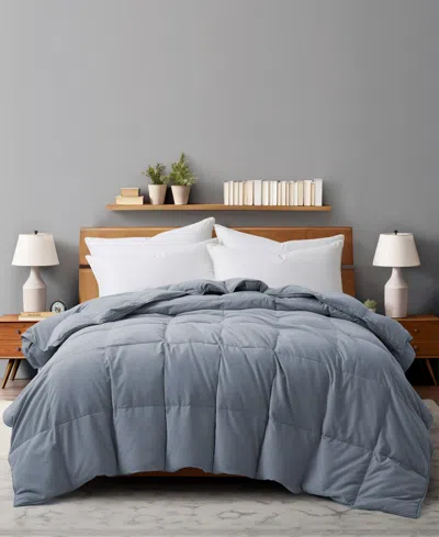 UNIKOME LIGHTWEIGHT WHITE GOOSE DOWN FEATHER FIBER COMFORTER, TWIN