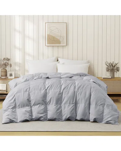 Unikome Lightweight White Goose Feather Fiber Comforter Duvet Insert In Blue