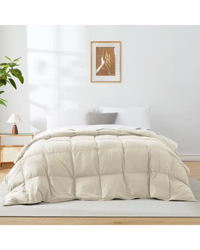 Unikome Lightweight White Goose Feather Fiber Comforter Duvet Insert In Neutral