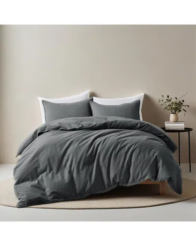 Unikome Linen-blend Duvet Cover Set In Multi