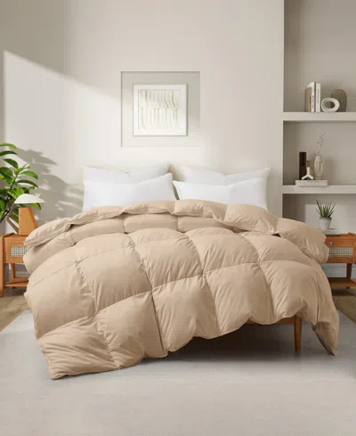 Unikome Luxury Goose Down Feather Comforter, Twin In Brown
