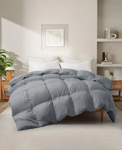 Unikome Luxury Goose Down Feather Comforter, Twin In Gray