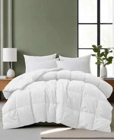 Unikome Luxury Goose Down Feather Fiber Comforter, King In White