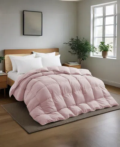 Unikome Luxury Goose Feather Comforter, California King In Pink