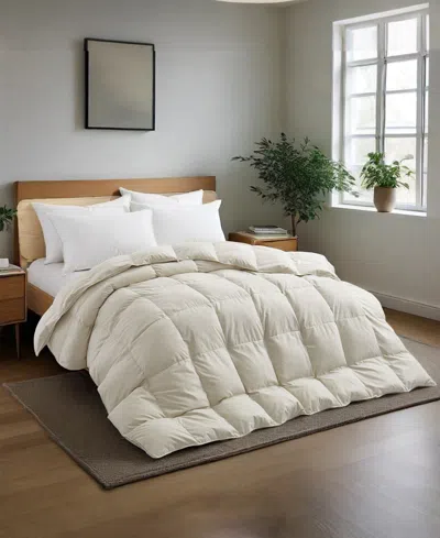 Unikome Luxury Goose Feather Comforter, King In White