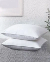 Unikome 2 Pack Premium 100 Cotton Down Around Design Down Feather Bed Pillows Collection In White