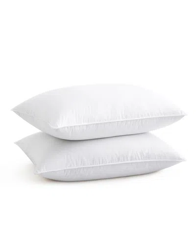 Unikome Medium Firm Goose Feather Down 2-pack Pillows, Queen In White