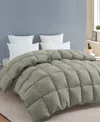 Unikome Medium Warmth Goose Feather Down Fiber Comforter, California King In Green