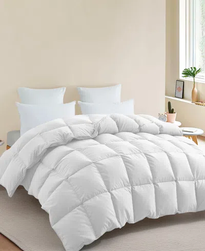 Unikome Medium Warmth Goose Feather Down Fiber Comforter, Full/queen In White