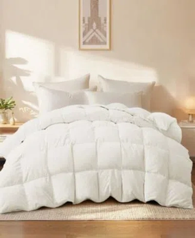 Unikome Medium Warmth Goose Feather Down Fiber Comforter In White